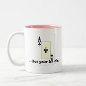 Texas Hold Ace w Front Back Print Ace Design Tweekleurige Koffiemok (Links)
