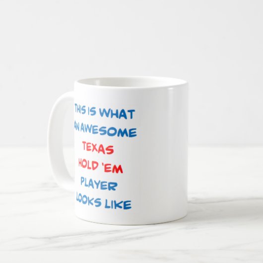 texas hold em player, geweldige koffiemok (Voorkant links)