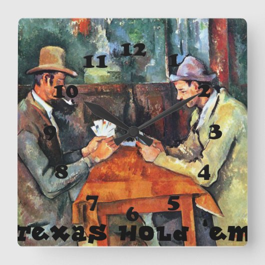 Texas Hold "em Poker Vierkante Klok (Voorkant)
