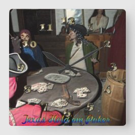 Texas Hold "em Poker Vierkante Klok