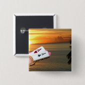 Texas Hold "em Sunset Vierkante Button 5,1 Cm (Voorkant /achterkant)