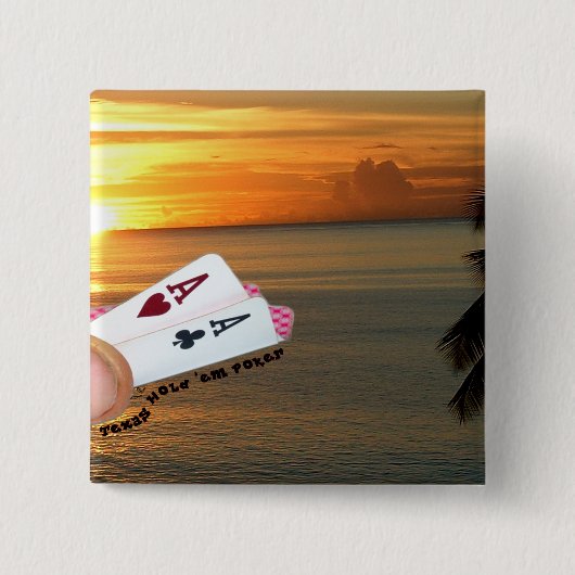 Texas Hold "em Sunset Vierkante Button 5,1 Cm (Voorkant)