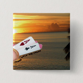 Texas Hold "em Sunset Vierkante Button 5,1 Cm