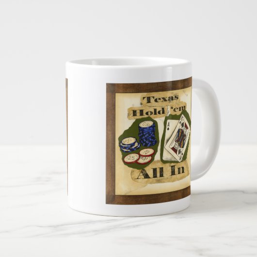 Texas Hold'Em Hand with King and Ace Grote Koffiekop (Voorkant rechts)