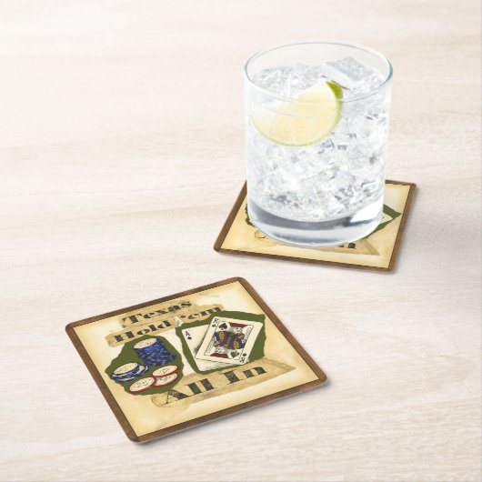 Texas Hold'Em Hand with King and Ace Kartonnen Onderzetters (Insitu)