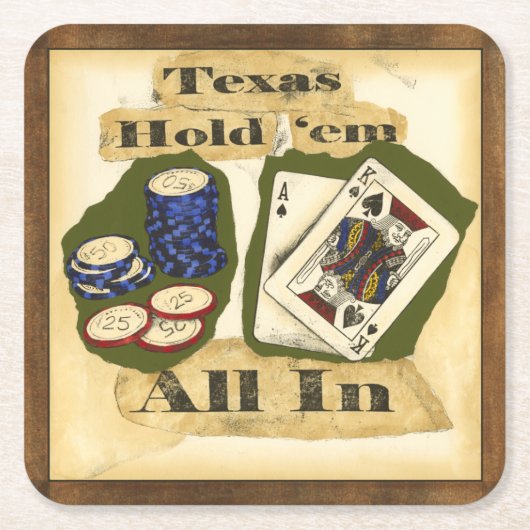Texas Hold'Em Hand with King and Ace Kartonnen Onderzetters (Voorkant)