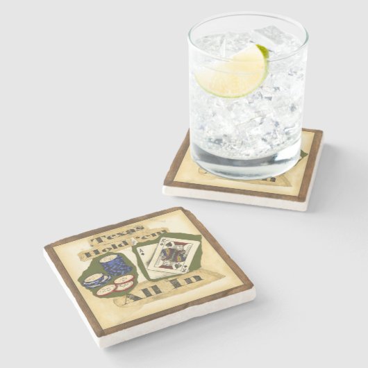 Texas Hold'Em Hand with King and Ace Stenen Onderzetter (Zijkant)