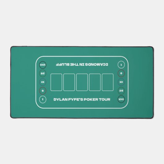 Texas Hold'em House Party Groene Witte Poker Tafel Bureaumat (Voorkant)