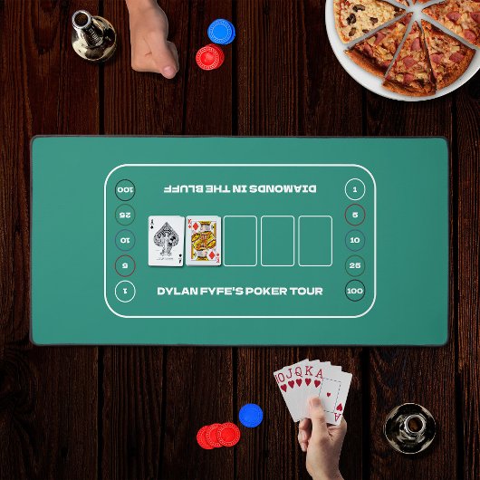 Texas Hold'em House Party Groene Witte Poker Tafel Bureaumat