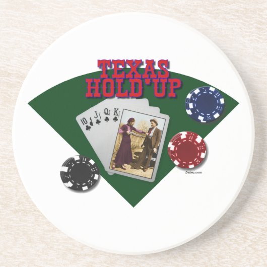 Texas Hold'em of is het Greep? Zandsteen Onderzetter (Voorkant)