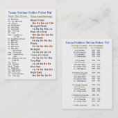 Texas Holdem Online Poker Pal Visitekaartje (Voorkant / Achterkant)