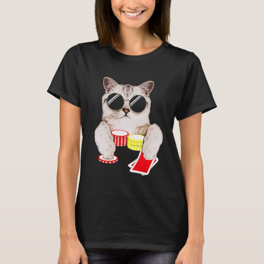 Texas Holdem Poker Cat T-shirt (Voorkant)