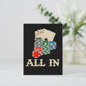 Texas HoldEm Poker Player Casino Gambler Briefkaart (Staand voorkant)