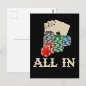 Texas HoldEm Poker Player Casino Gambler Briefkaart (Voorkant / Achterkant)