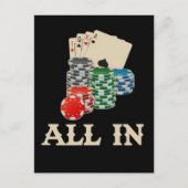 Texas HoldEm Poker Player Casino Gambler Briefkaart (Voorkant)