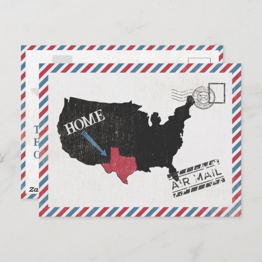 Texas Home Air Mail Briefkaart (Voorkant / Achterkant)