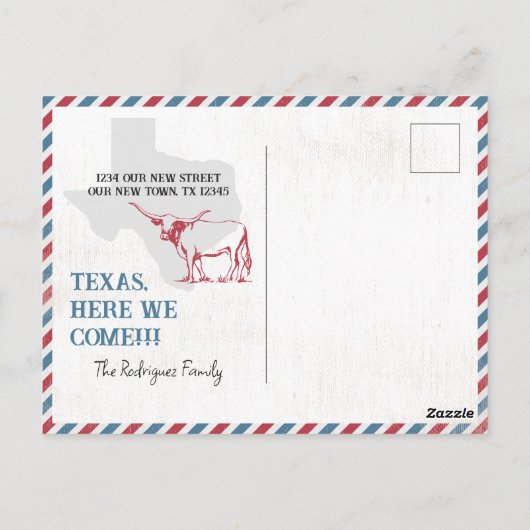 Texas Home Air Mail Briefkaart (Achterkant)