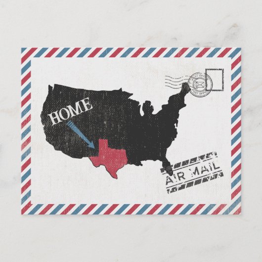 Texas Home Air Mail Briefkaart (Voorkant)