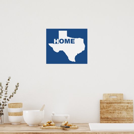 Texas Home Away from Home Poster Sign (Keuken)