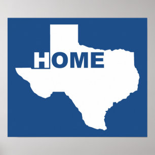 Texas Home Away from Home Poster Sign