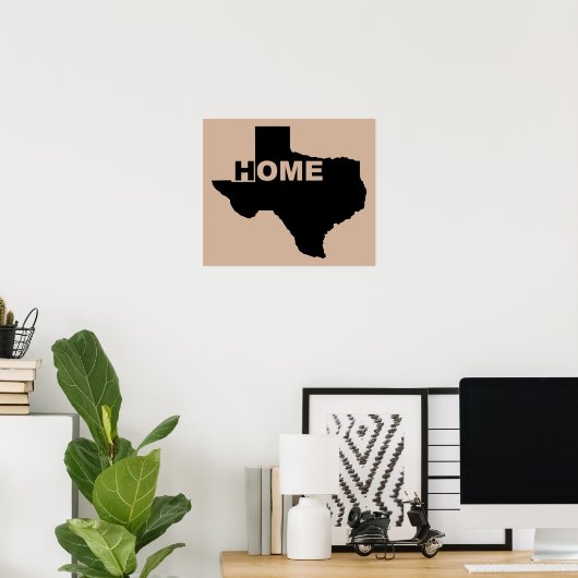 Texas Home Away from Home Poster Sign (Thuiskantoor)