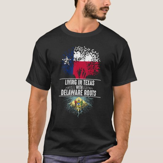 Texas Home Delaware Roots State Tree Flag Love T-shirt (Voorkant)