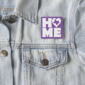 Texas Home Heart State Button Badge Pin (In situ)