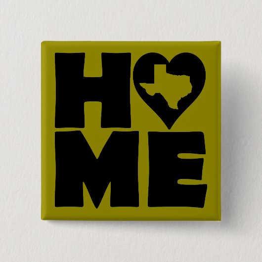 Texas Home Heart State Button Badge Pin (Voorkant)