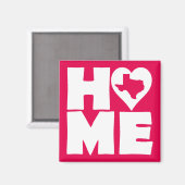 Texas Home Heart State Koelkastmagneet Magneet (Voorkant / Achterkant)