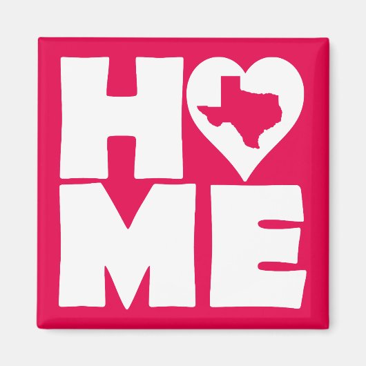 Texas Home Heart State Koelkastmagneet Magneet (Voorkant)