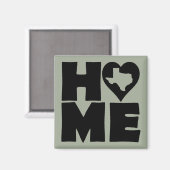 Texas Home Heart State Koelkastmagneet Magneet (Voorkant / Achterkant)