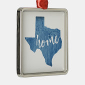 Texas Home Hout Grain Metalen Ornament (Rechts)