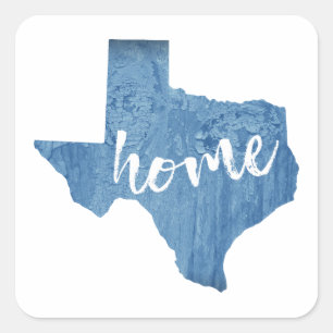 Texas Home Hout Grain Vierkante Sticker