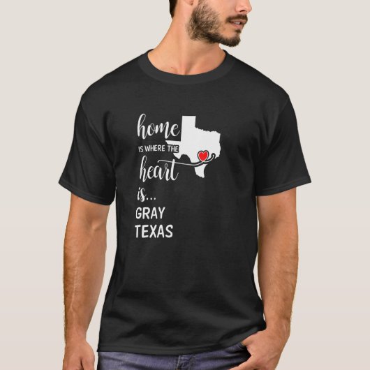 Texas Home is waar het hart grijs is T-shirt (Voorkant)