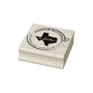 Texas Home Kaart Logo Rubberstempel