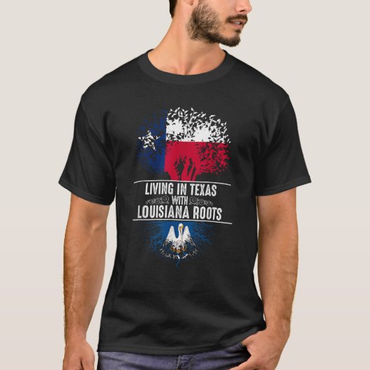 Texas Home Louisiana Roots State Tree Flag Shirt L (Voorkant)