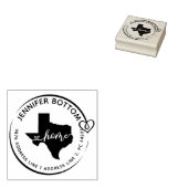 Texas Home Map Logo Rubberstempel (Gestempeld)