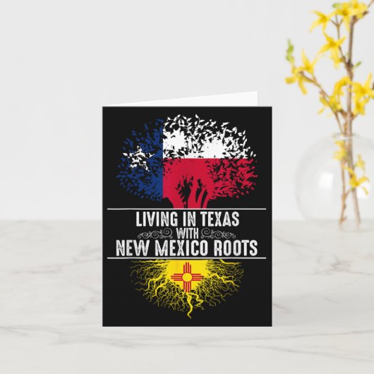 Texas Home New Mexico Roots State Tree Flag Love G Kaart (Gele Bloem)