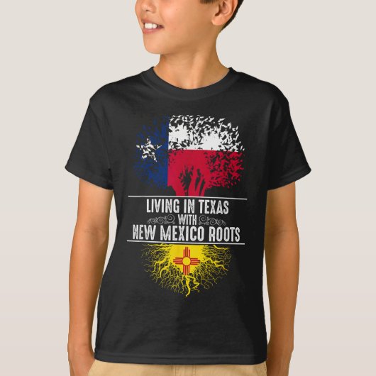 Texas Home New Mexico Roots State Tree Flag Love G T-shirt (Voorkant)