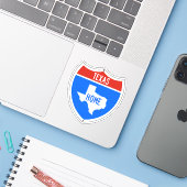 Texas Home Road Sign Sticker (Laptop met iPhone)