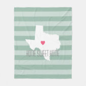 Texas Home State Love met Custom Heart Fleece Deken (Voorkant)