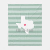 Texas Home State Love met Custom Heart Fleece Deken (Voorkant)