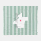 Texas Home State Love met Custom Heart Fleece Deken (Voorkant (Horizontaal))