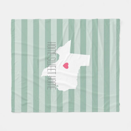 Texas Home State Love met Custom Heart Fleece Deken (Voorkant (Horizontaal))