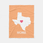 Texas Home State Love met optioneel aangepast hart Fleece Deken (Voorkant)