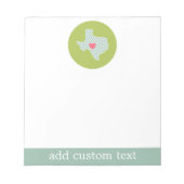 Texas Home State Love met optioneel aangepast hart Notitieblok (Voorkant)