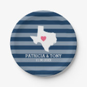 Texas Home State Love met optioneel aangepast hart Papieren Bordje (Voorkant)