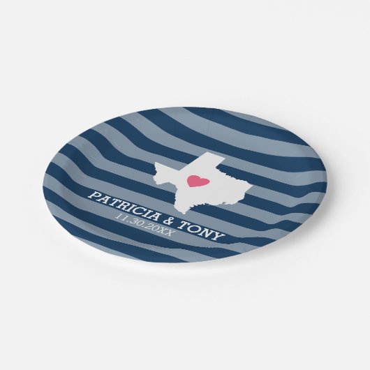 Texas Home State Love met optioneel aangepast hart Papieren Bordje (Gekanteld)