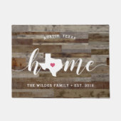 Texas Home State Personalized Wood look Deurmat (Voorkant)