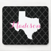 Texas Home State Quatrefoil Custom Monogram Muismat (Voorkant)